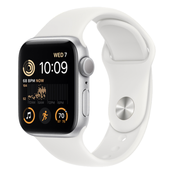 Apple Watch Series SE 2 40mm Silver Aluminum Case with White Sport Band